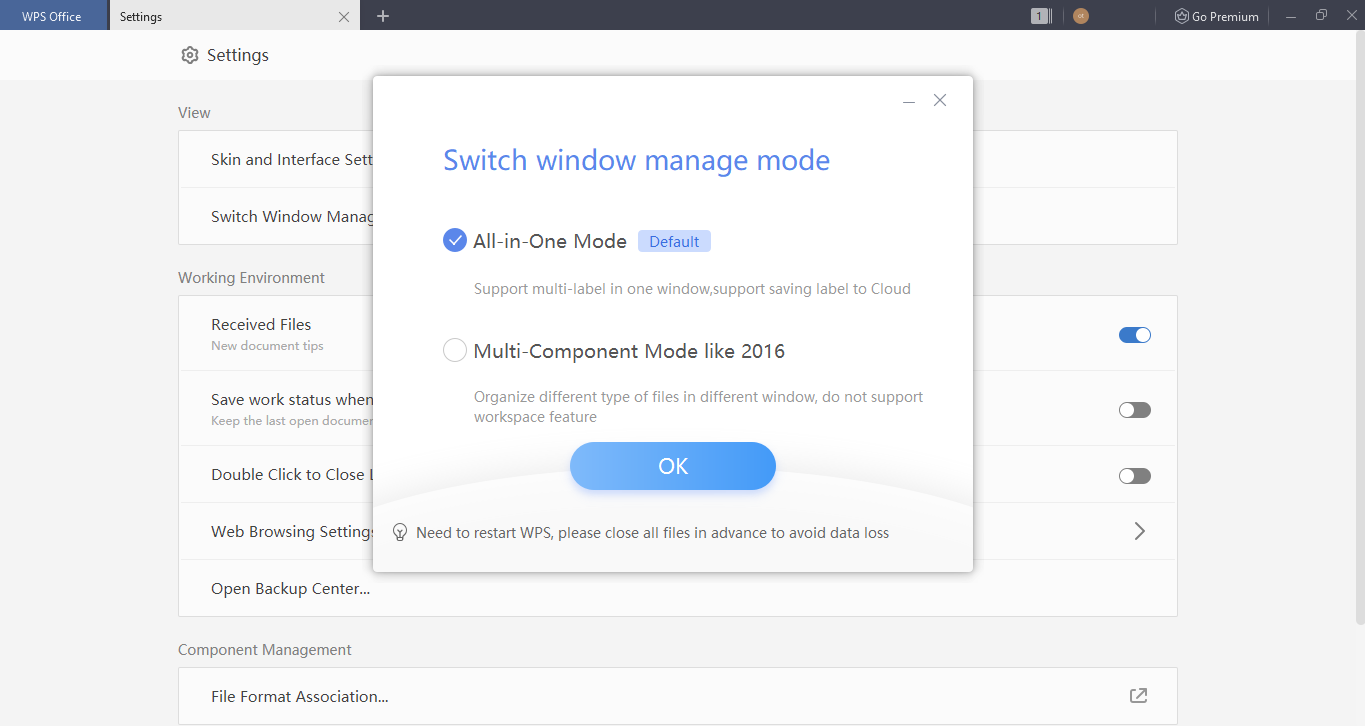 WPS Office window mode screenshot - Guida introduttiva a WPS Office: come migrare da Microsoft