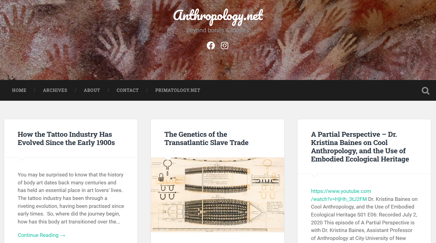 anthropology net blog home page - Gli 8 migliori siti web di antropologia per esplorare la storia umana