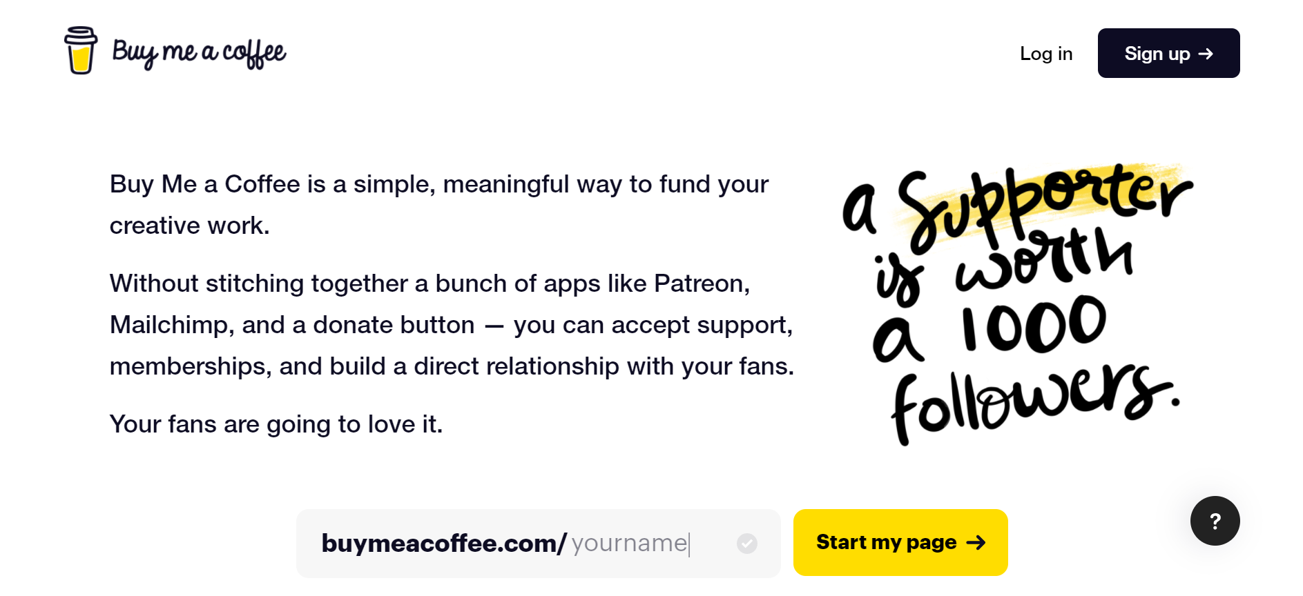 Die 8 besten Alternativen zu Patreon - buymeacoffee crowdfunding