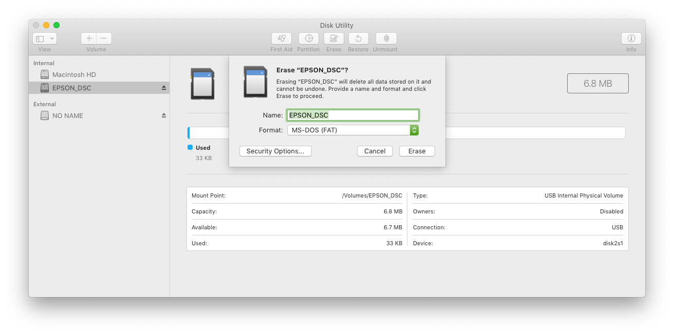 disk utility erase - Come formattare una scheda SD sul tuo Mac