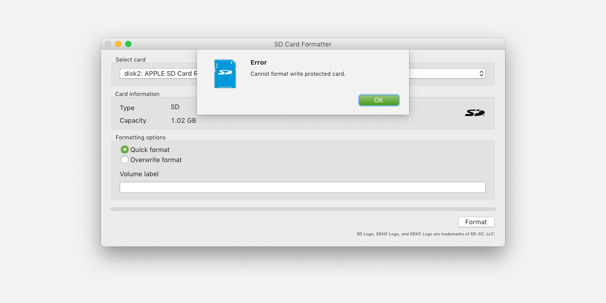 sd card formatter read only error - Come formattare una scheda SD sul tuo Mac