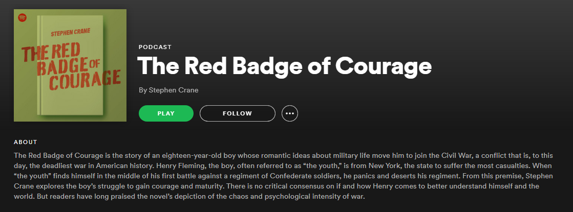 spotify the red badge of courage - Come ascoltare audiolibri gratuiti su Spotify