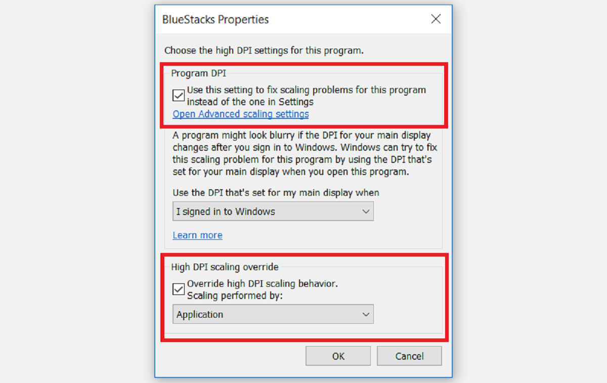 Changing high DPI settings - 6 modi per correggere le app che appaiono sfocate in Windows 10