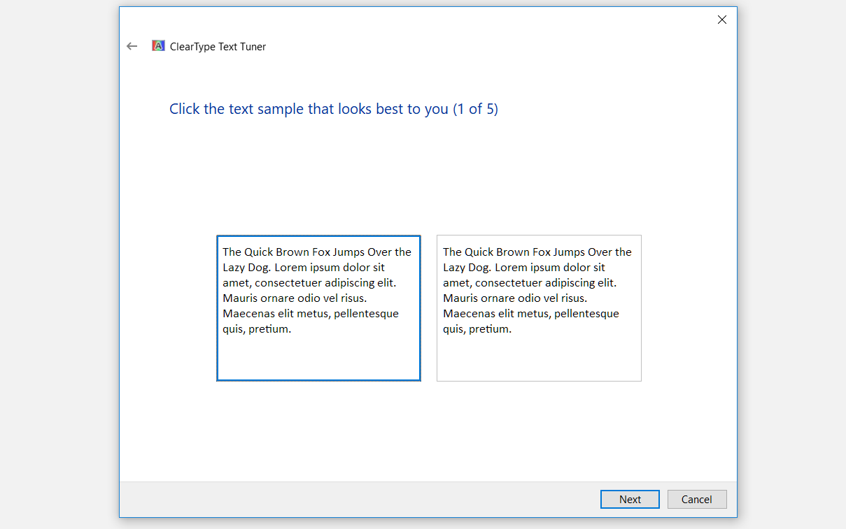 Choosing suitable text samples - 6 modi per correggere le app che appaiono sfocate in Windows 10