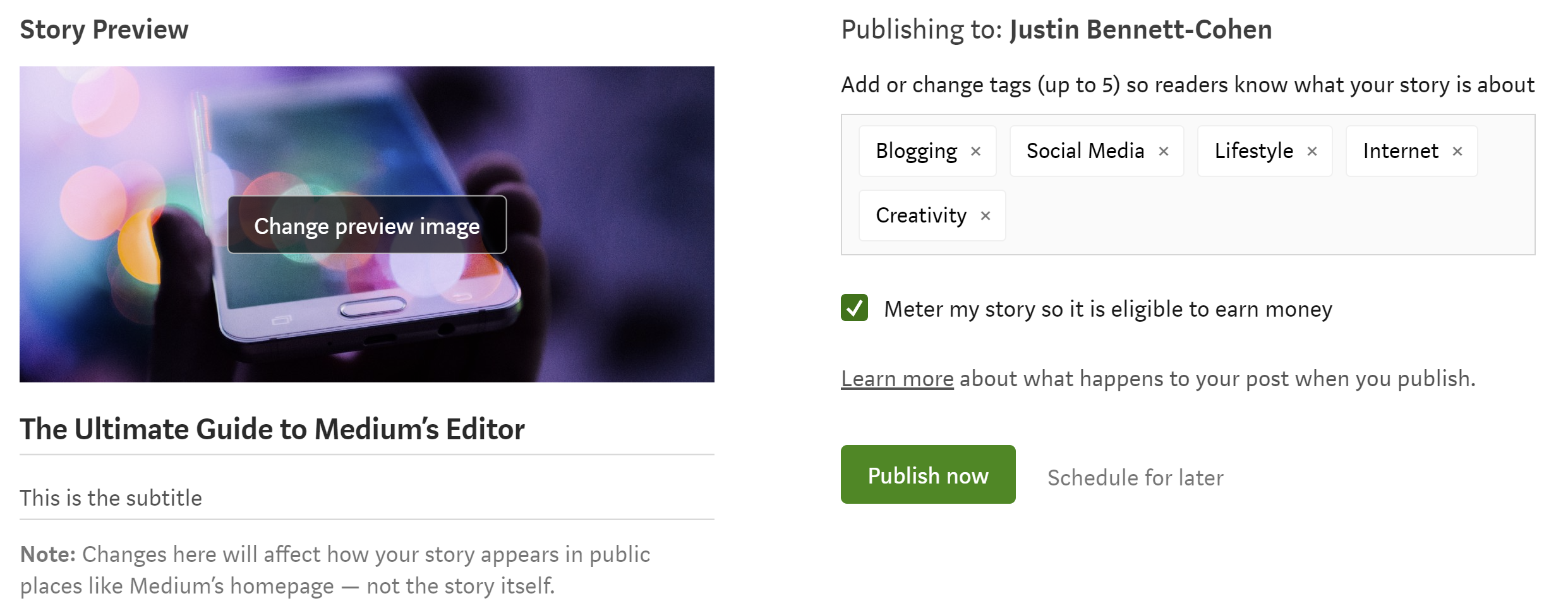Publishing your Medium Story - La guida definitiva all’editor di Medium e alla pubblicazione della tua prima storia