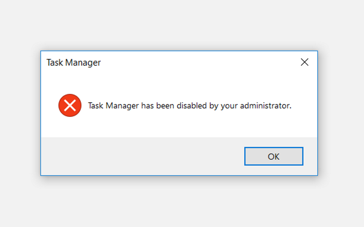 Task Manager has been disabled by your administrator window - Come risolvere il problema relativo alla disabilitazione del Task Manager da parte dell’amministratore Errore in Windows 10