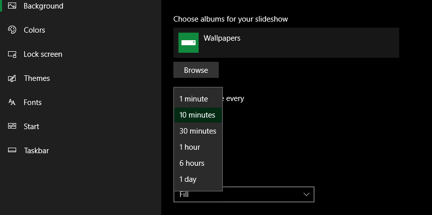 Windows Wallpaper Slideshow Options - Come impostare una presentazione di sfondi in Windows 10