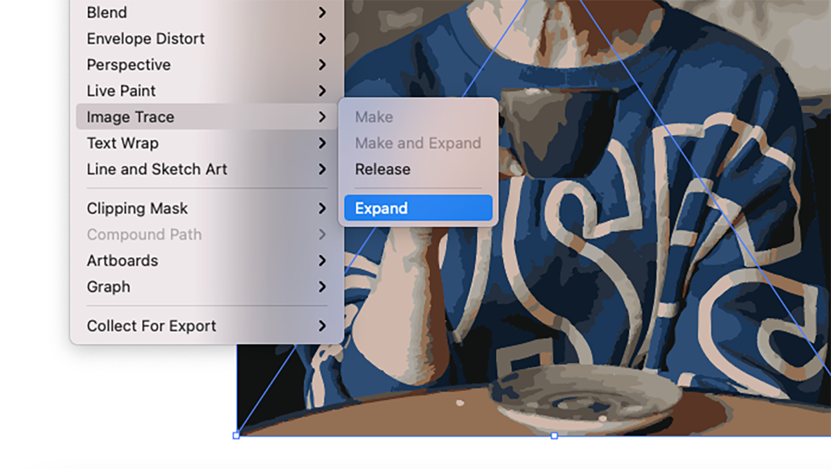 illustrator image trace expand in menu - Come tracciare un’immagine in Adobe Illustrator