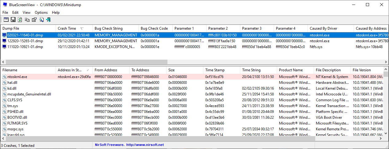 nirsoft bluescreenview bsod analysis - Come utilizzare Driver Verifier per correggere gli errori comuni dello schermo blu in Windows 10
