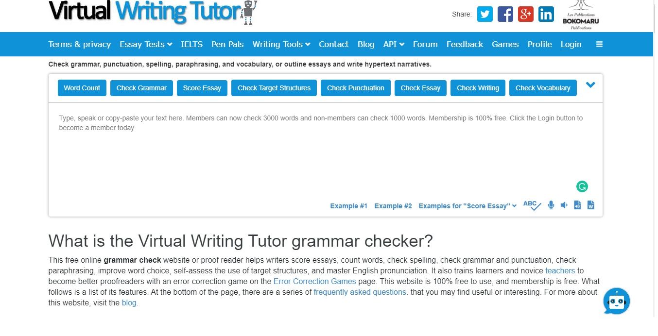 virtualwriting tutor screenshot - 5 alternative gratuite alla grammatica per studenti