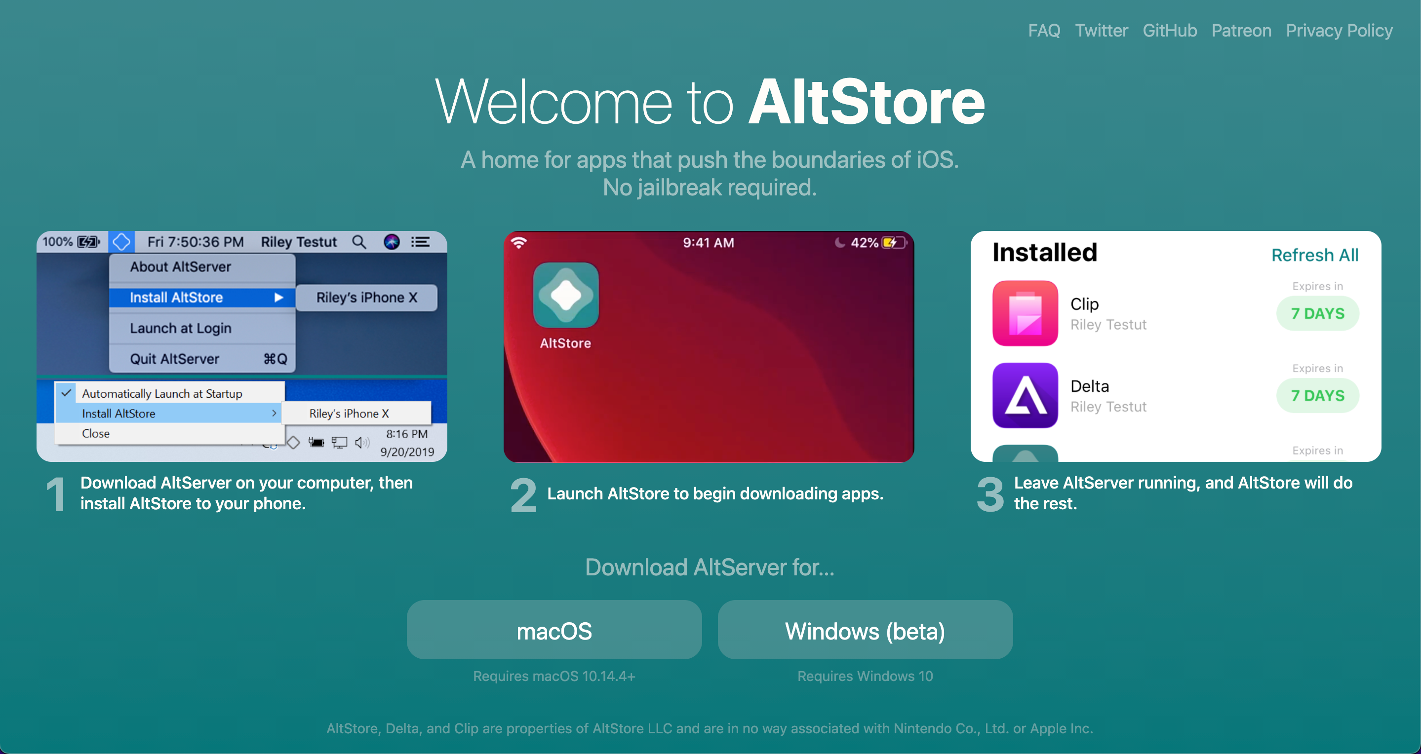 AltStore Homepage - Come eseguire il jailbreak del tuo iPhone gratuitamente (iOS 11 – iOS 14)