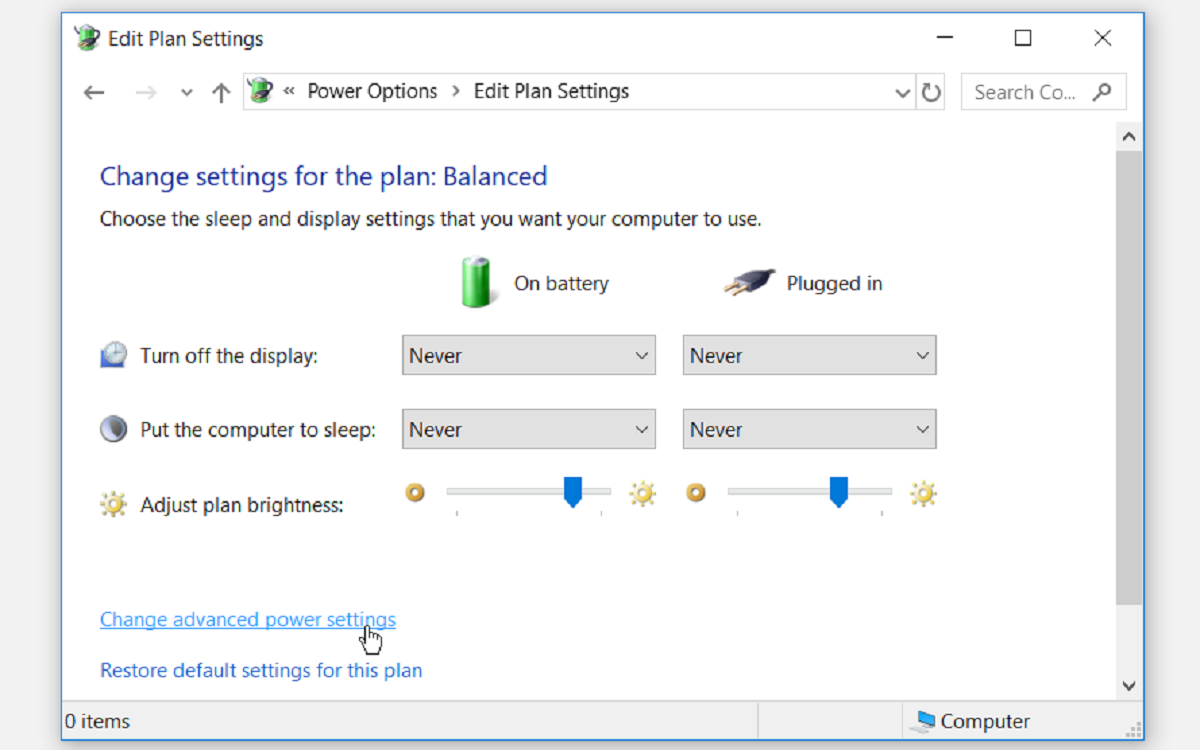 Navigating to Change advanced power settings - Come pianificare il risveglio automatico del tuo PC Windows 10 ogni giorno