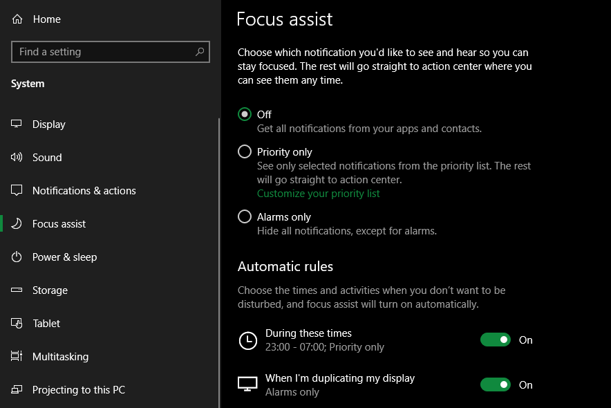 Windows 10 Focus Assist - Come modificare o disabilitare le notifiche delle app in Windows 10