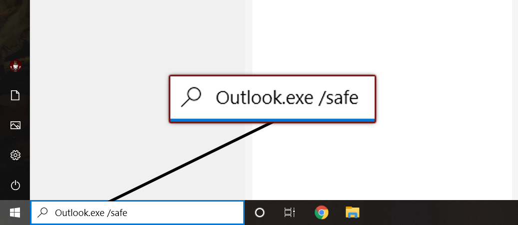 outlook safe start zoomed - Come avviare Outlook in modalità provvisoria