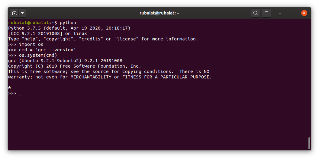 run shell command using os system in python - Cos’è il modulo del sistema operativo di Python e come lo usi?