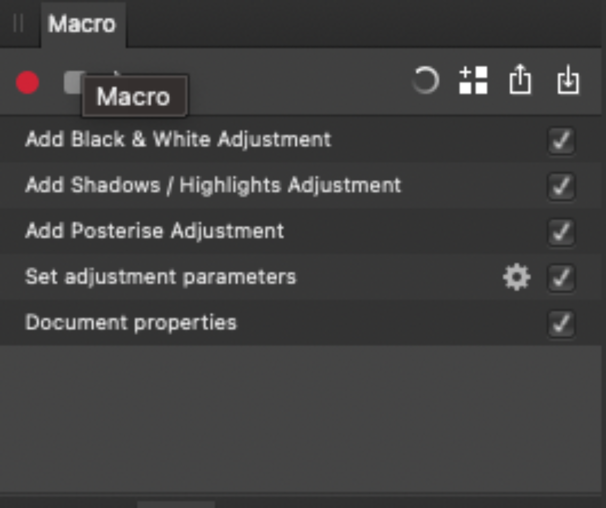 sample macro in affinity photo - Come automatizzare ed elaborare in batch le immagini in Affinity Photo